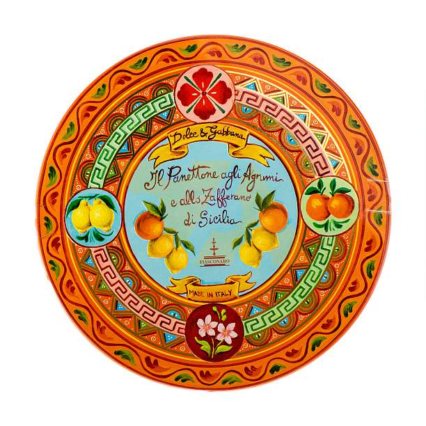 Панеттоне с сицилийским цитрусовыми цукатами и шафраном без изюма DOLCE&GABBANA, 1 кг (ж/б)  Fiasconaro Италия