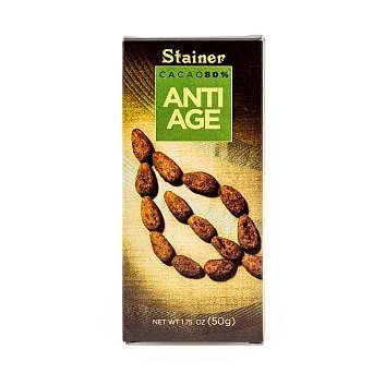 Шоколад горький "Анти возраст", 3113, 80% какао, STAINER, 0,05 кг