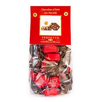Конфеты из молочного шоколада с лесным орехом PERFETTO, ANTICA TORRONERIA PIEMONTESE, 0,150 кг (пласт/пакет)