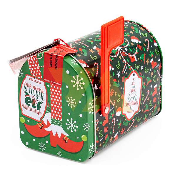 Панеттоне мини без цукатов в жестяной коробке в виде почтового ящика, рождественский кекс из Милана, BALOCCO, 0,08 кг (жест/кор) 0.08 кг. Balocco Италия