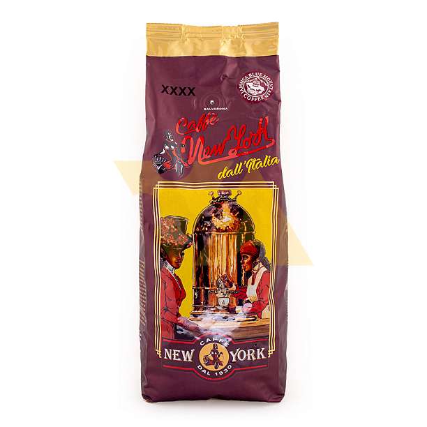 Кофе Ямайка Блю Маунтин, смесь (Арабика 80%, Робуста 20%) обжаренных кофейных зерен JAMAICA BLUE MOUNTAIN ХХХХ, NEW YORK, 1 кг (фольг/пак)  Caffè New York Италия