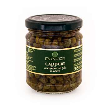 Каперсы Оккьело в уксусе (размер 7/8), ITALCARCIOFI, 0,180 кг/0,110 кг/0,212 л (ст/б)