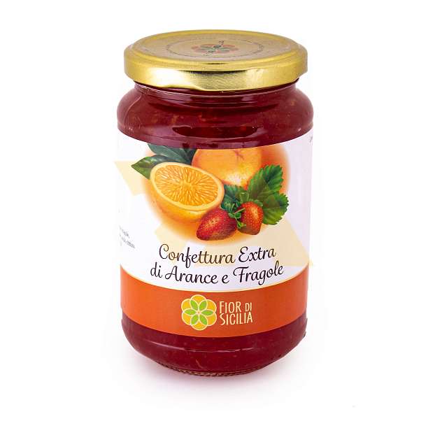 Конфитюр ЭКСТРА из апельсина и клубники, FIOR DI SICILIA, 0,430 кг  Agrisicilia Италия