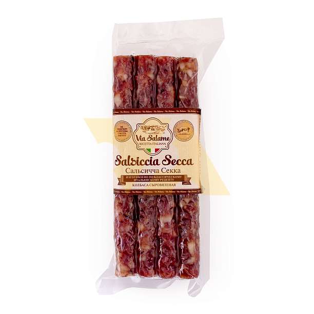 Салями Сальсичча Секка, колбаски сыровяленые, VIA SALAME, ~ 0,150 кг  Via Salame Россия