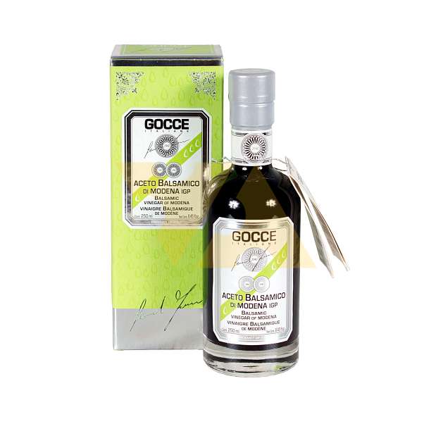 Уксус бальзамический из Модены IGP GOCCE, выдержка 4 года, кислотность 6%, J0105, 0,250 л (зеленая коробка)  Acetaia Leonardi Италия