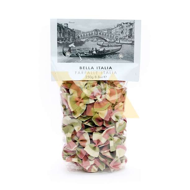 Фарфалле триколор BELLA ITALIA, разноцветная паста из твердых сортов пшеницы, UMBRO, 0,25 кг (пл/пак)  Antico Pastificio Umbro S.r.l. Италия