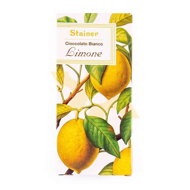 Шоколад белый с лимоном, 1161, какао мин. 32%, STAINER, 0,05 кг (карт/кор)  ANDREA STAINER Италия