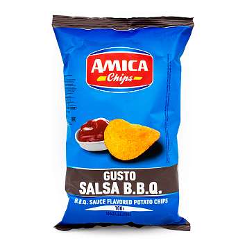 Чипсы картофельные со вкусом соуса барбекю B.B.Q., AMICA CHIPS, 0,100 кг