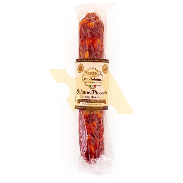 Салями Пикканте, колбаса сыровяленая с острым красным перцем, VIA SALAME, ~ 0,150 кг  Via Salame Россия