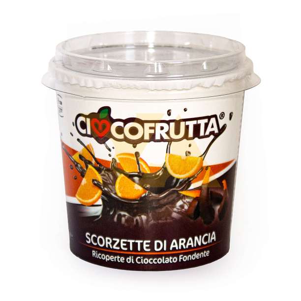 Апельсиновые цукаты засахаренные в темном шоколаде (30%), CIOCCOFRUTTA, 0,135 кг (карт/стакан)  Ciocofrutta Италия