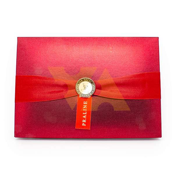 4013 Пралине с покрытием из молочного шоколада с начинкой ассорти (12 видов начинки) COCOA SELECTION, STAINER, 0,15 кг (красная коробка с красной лентой) 0.15 кг. ANDREA STAINER Италия