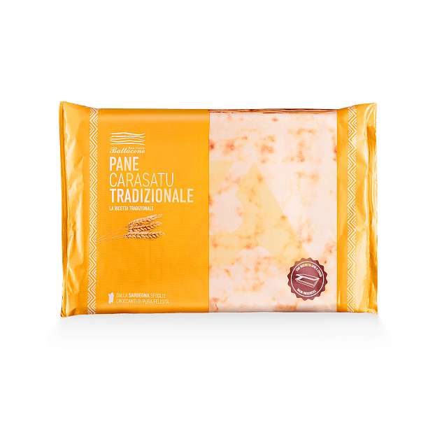Хлеб Карасату Традиционный, сардинский слоеный хрустящий хлеб, PANIFICIO BATTACONE, 0,250 гр (пласт/ван с крышкой)  PANIFICIO BATTACONE Италия