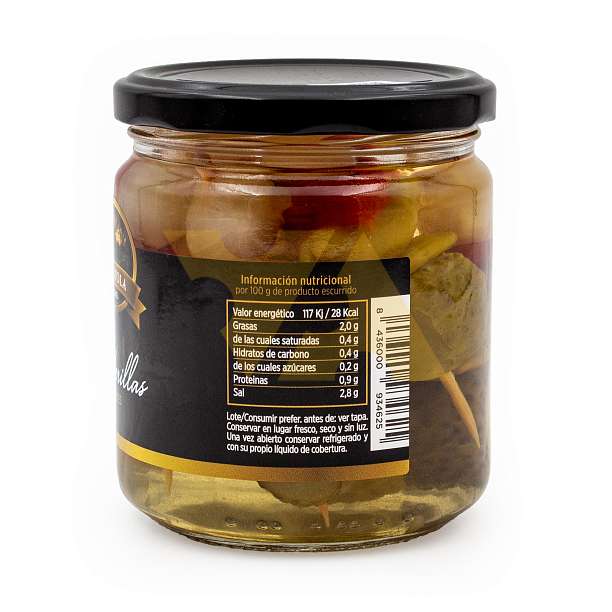 Бандерильяс, овощная острая закусочная смесь, LA TORTOLA, 0,370 кг/0,200 кг (ст/б)  LA TORTOLA Испания