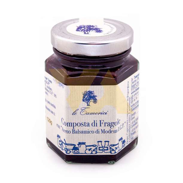 Соус на основе клубники с бальзамическим уксусом из Модены IGP, LE TAMERICI, 0,120 кг (ст/б)  Le Tamerici Srl Италия