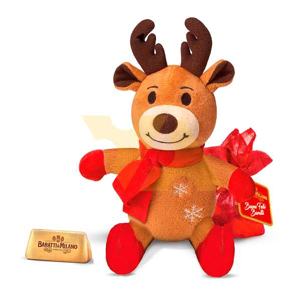 Джандуотто с оленем Санта-Клауса, пралине из молочного шоколада и пасты джандуйя, 4790, BARATTI&MILANO, 0,038 кг  Baratti & Milano Италия