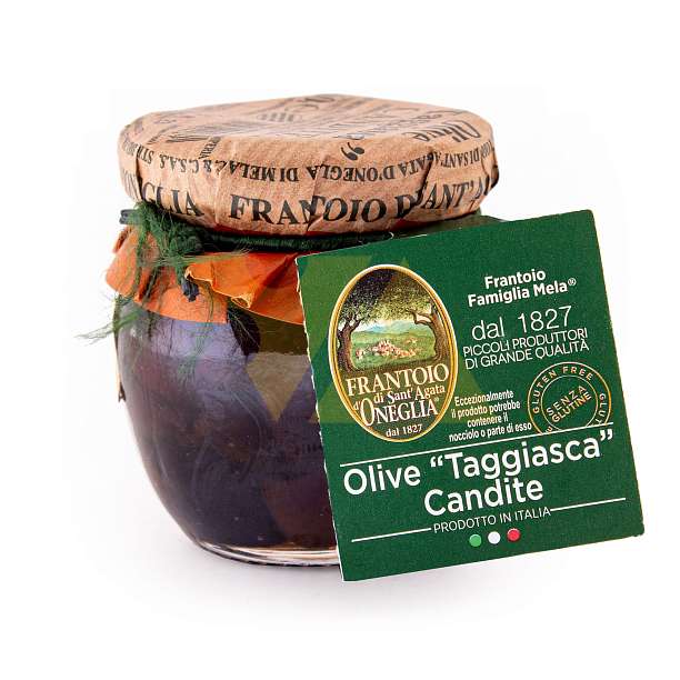 Оливки Таджаски приправленные, SANTAGATA, 0,1 кг (ст/б)  Frantoio di Sant'Agata d'Oneglia Италия