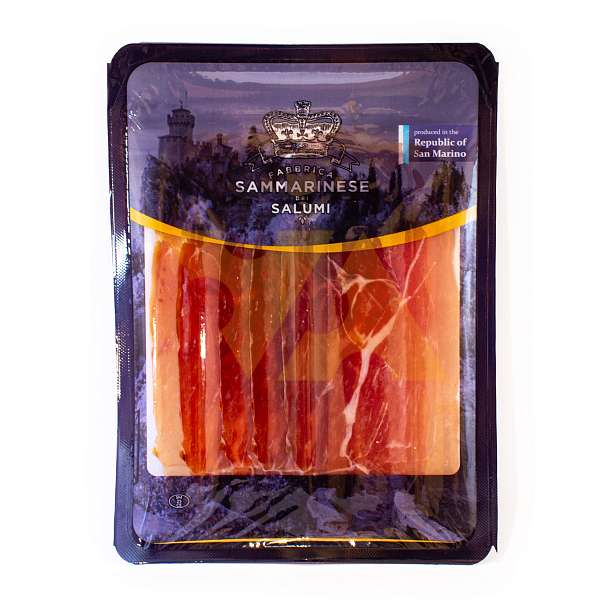 Окорок сыровяленый Прошутто Крудо, нарезка, SAN MARINO PROSCIUTTI, 0,070 кг  San Marino Prosciutti Италия