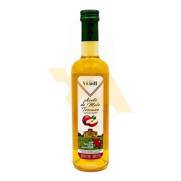 Уксус яблочный нефильтрованный Тоскана CASA VERDI, кислотность 5%, ARETINO, 0,5 л (ст/бут)  Acetificio Aretino Италия