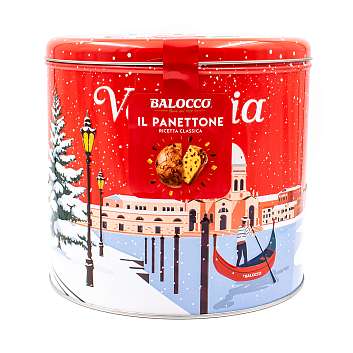 Панеттоне с изюмом и цукатами, рождественский кекс из Милана, BALOCCO, 0,75 кг (жест/кор)