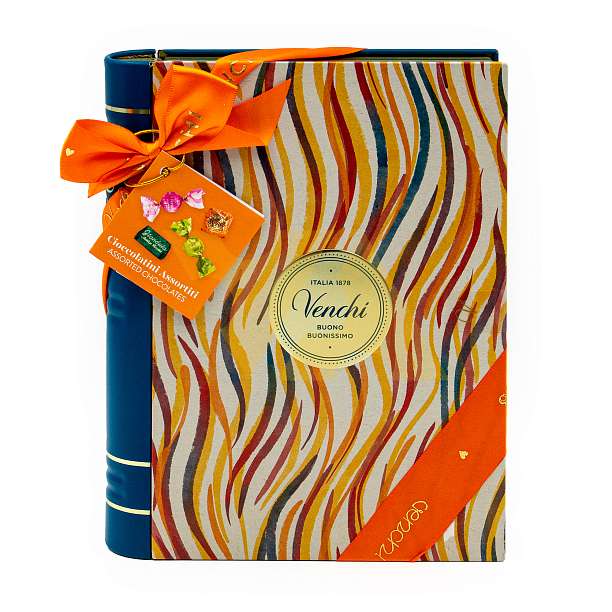 Ассорти шоколадных конфет, 4 вида, VENCHI, 0,200 кг (жест/кор книга, коллекция Мурано)  Venchi Италия