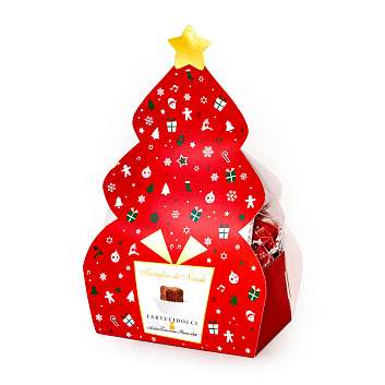 Конфеты Трюфели Дольче TARTUFINI DI NATALE, упаковка в виде новогодней красной ёлочки, ANTICA TORRONERIA PIEMONTESE, 0,180 кг