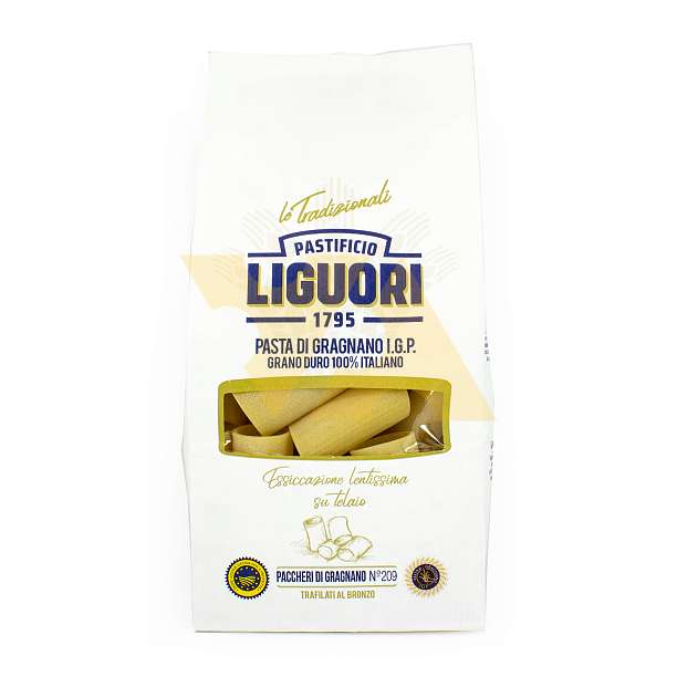 Паккери №209, паста из Граньяно I.G.P. из твердых сортов пшеницы, LIGUORI, 0,5 кг (бум/упак) 0.5 кг. Liguori Pastificio Италия