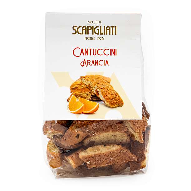 Кантуччини с апельсиновыми цукатами, SCAPIGLIATI, 0,150 кг (пл/пак)  Scapigliati Dolciaria Италия