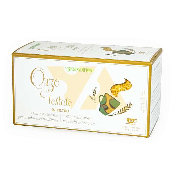 Кофе ячменный, 10 фильтр-пакетиков по 8 гр. для заваривания, REGINADIFIORI, 0,080 гр (карт/кор)  REGINADIFIORI Италия