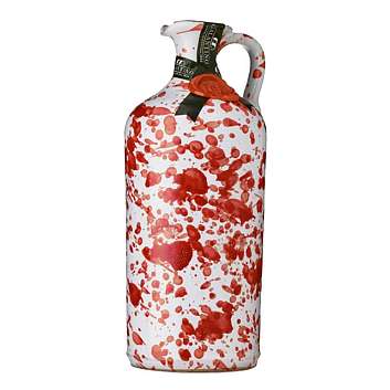 Масло оливковое первого холодного отжима FRUTTATO MEDIO, GALANTINO, 0,5 л (керамический кувшин FANTASIA ROSSO красный)