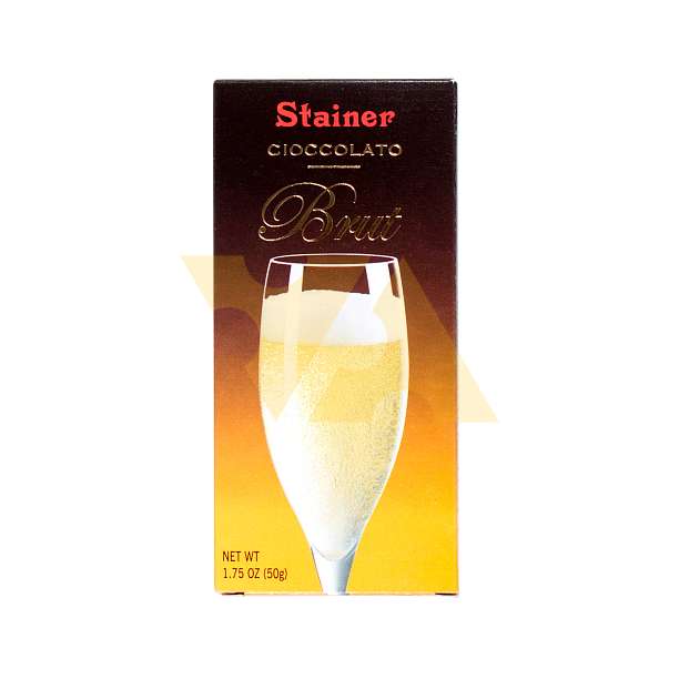 Шоколад молочный с игристым вином брют 1072, 45% какао, STAINER, 0,05 кг (карт/кор)  ANDREA STAINER Италия
