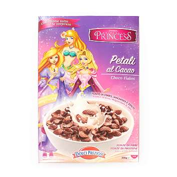 Сухой завтрак хлопья из неочищенного зерна с какао PRINCESS (Принцесса), CEREALITALIA, 0,300 кг (карт/кор)