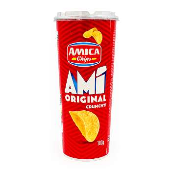 Снек соленый картофельный с классическим вкусом AMI, AMICA CHIPS, 0,100 кг (туба)