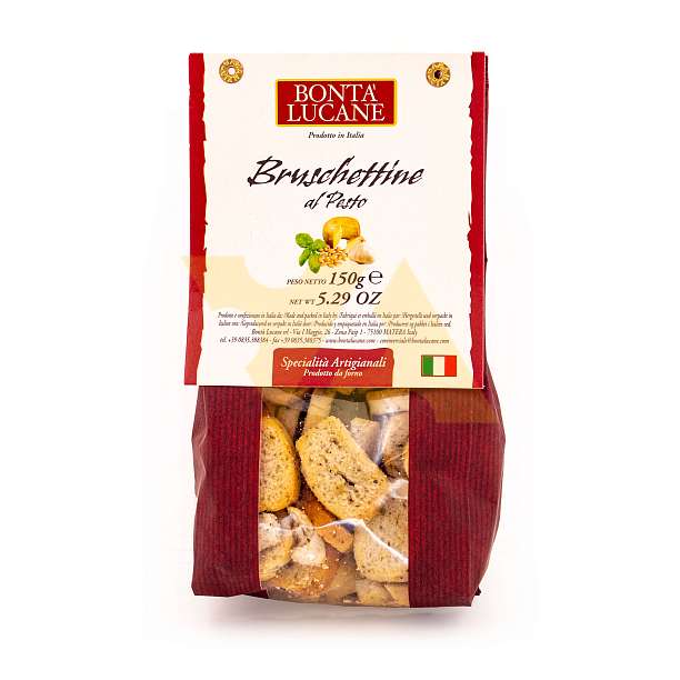 Брускеттине с соусом песто SPECIALITA ARTIGIANALI, BONTE LUCANE, 0,150 кг (бум/уп)  Bontà Lucane Италия