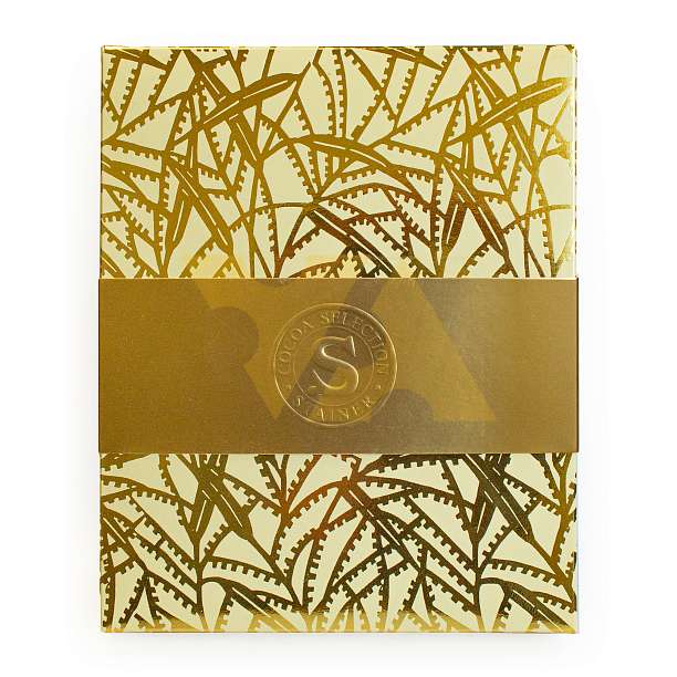 4126 Пралине c покрытием из молочного шоколада с начинкой ассорти (12 видов начинки) COCOA SELECTION, STAINER, 0,12 кг (зол/коробка) 0.12 кг. ANDREA STAINER Италия