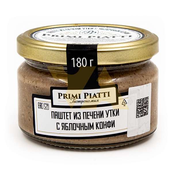 Паштет из печени утки с яблочным конфи т.м. PRIMI PIATTI, 0,180 кг (ст/б)  Primi piatti Россия