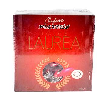 Миндаль обжаренный в белом и темном шоколаде в красной глазури DOLCE LAUREA, MAXTRIS, 0,500 кг (карт/кор)