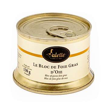 Фуа-гра гусиная, консервы из печени гуся, блок, VALETTE, 0,13 кг (ж/б)