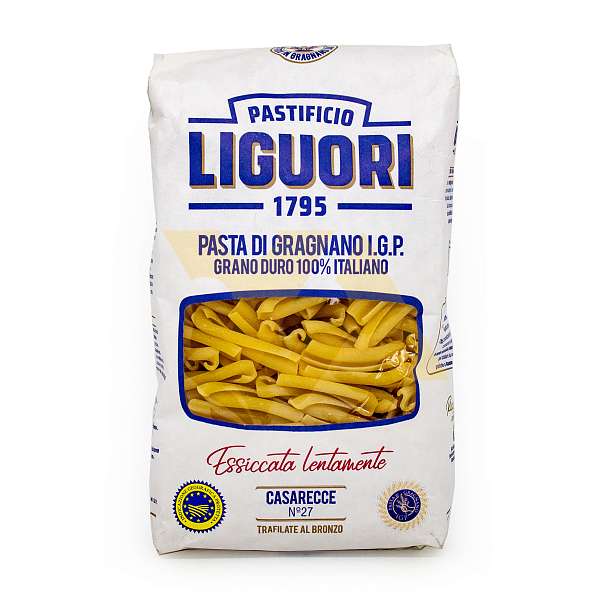 Казаречче №27, паста из Граньяно I.G.P. из твердых сортов пшеницы, LIGUORI, 0,5 кг (бум/упак) 0.5 кг. Liguori Pastificio Италия