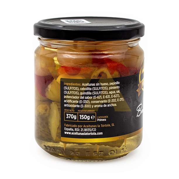 Бандерильяс, овощная острая закусочная смесь, LA TORTOLA, 0,370 кг/0,200 кг (ст/б)  LA TORTOLA Испания