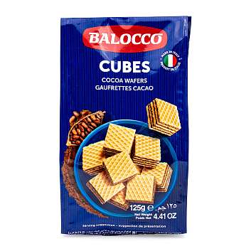Вафли с кремом какао, миникубики, BALOCCO, 0,125 кг