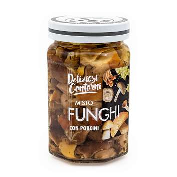 Смесь грибов с белыми грибами пастеризованная в подсолнечном масле, CITRES, 0,290 кг/0,192 кг/0,319 л (ст/б)