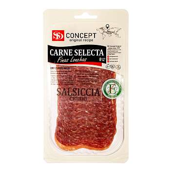 Сальсичча Крудо, колбаса сыровяленая SD, выдержка от 4 мес., нарезка, 0,050 кг