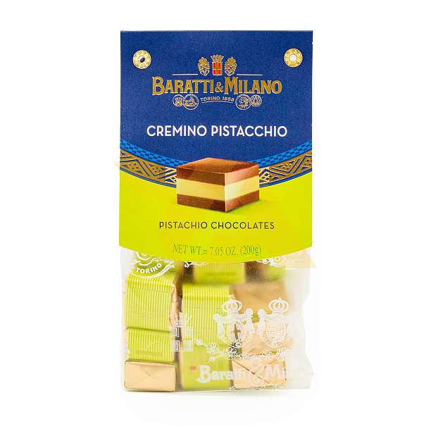 Пралине Кремино шоколадно-фисташковые, 4362, BARATTI&MILANO, 0,200 кг (пл/пак)  Baratti & Milano Италия