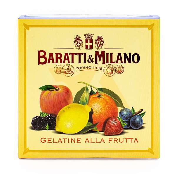 Мармелад фруктовый ассорти с фруктовым соком GIADA, 5853, 5 вкусов, BARATTI&MILANO, 0,150 кг (карт/кор кубик)  Baratti & Milano Италия