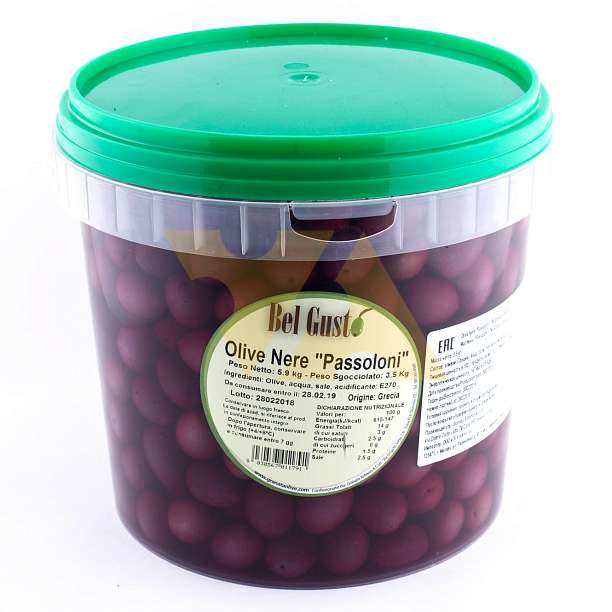 Маслины PASSOLONI BEL GUSTO 5.9 кг. Granata Antonio Италия