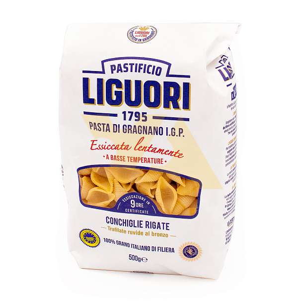 Конкилье Ригате, паста из Граньяно I.G.P. из твёрдых сортов пшеницы, LIGUORI, 0,5 кг (бум/упак)  Liguori Pastificio Италия