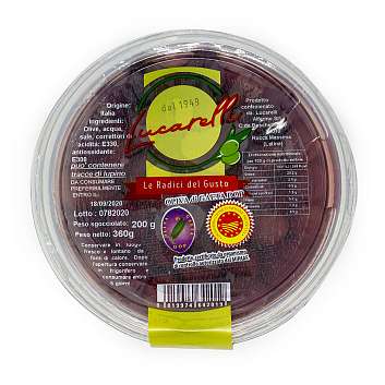 Оливки Гаэта DOP, LUCARELLI, 0,36 кг/ 0,2 кг (пл/б)