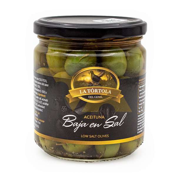 Оливки зеленые с пониженным содержанием соли, LA TORTOLA, 0,370 кг/0,200 кг (ст/б)  LA TORTOLA Испания