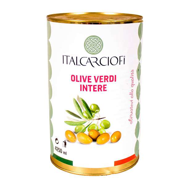 Оливки целые с косточкой в рассоле, ITALCARCIOFI, 2,5 кг/4,2 кг/4,25 л (ж/б)  Italcarciofi S.r.L. Италия