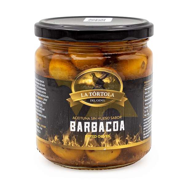 Оливки зеленые без косточек со вкусом барбекю, LA TORTOLA, 0,370 кг/0,200 кг (ст/б)  LA TORTOLA Испания